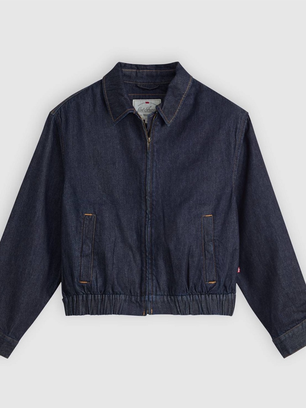 Ivy leage levis dad jacket Denim Zip-Front Jacket in Dark Indigo fits like M